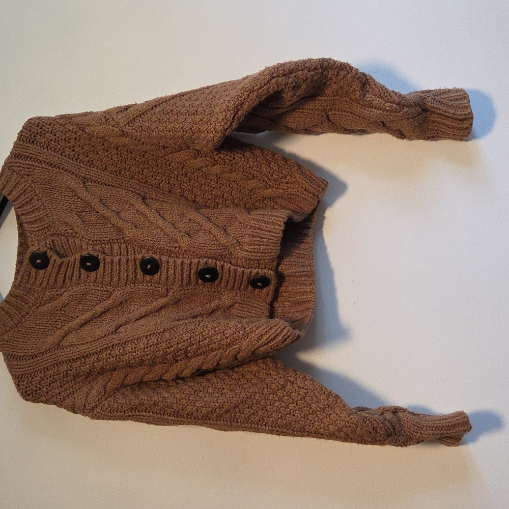 Free People Brown Button-Up Cardigan